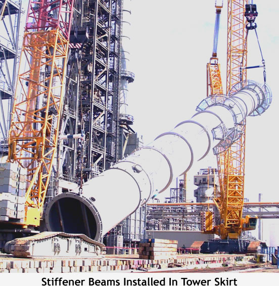stiffner beams in tower skirt