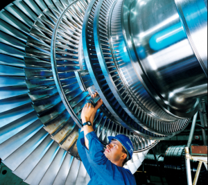 machinery technician on turbine